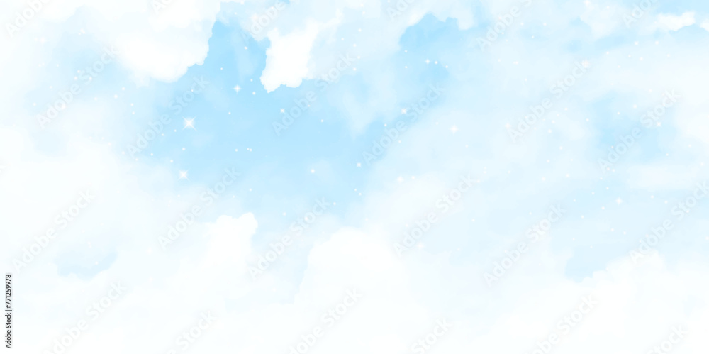 Pretty cloudscape. White clouds on blue sky Pretty cloudscape. White clouds on blue sky