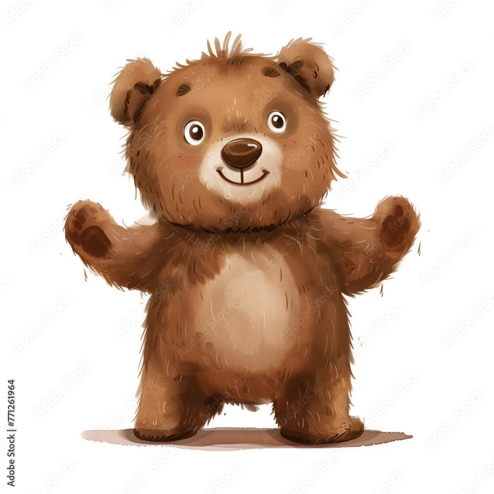 Cute Funny Cartoon Bear, Illustration for Children Book, Generative AI Cute Funny Cartoon Bear, Illustration for Children Book, Generative AI