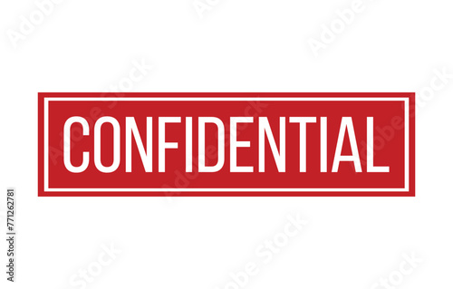 Red Confidential Rubber Stamp Seal Vector