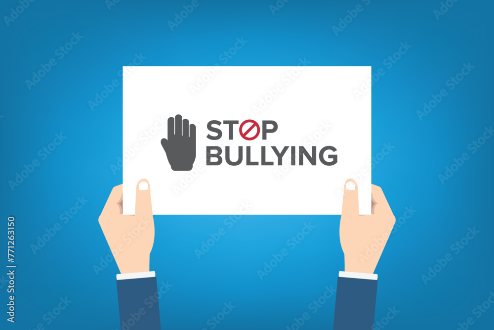 Stop bullying. Bullying prevention month banner design. Vector template Stop bullying. Bullying prevention month banner design. Vector template