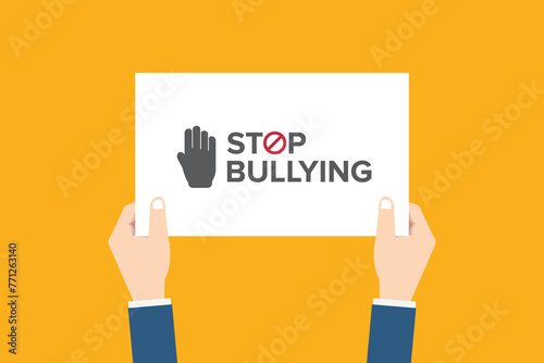 Stop bullying. Bullying prevention month banner design. Vector template © madedee