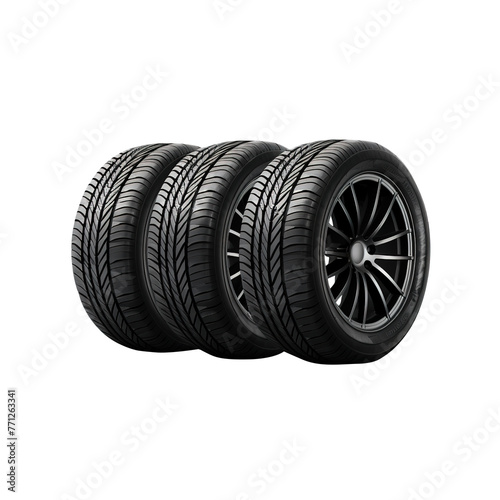 car wheel isolated on transparent background, clipping path, png 