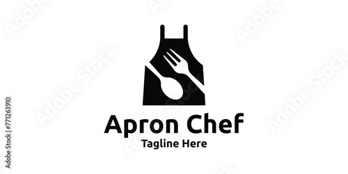 creative logo design apron, chef, cooking, food, logo design template, symbol, icon, vector, creative idea.