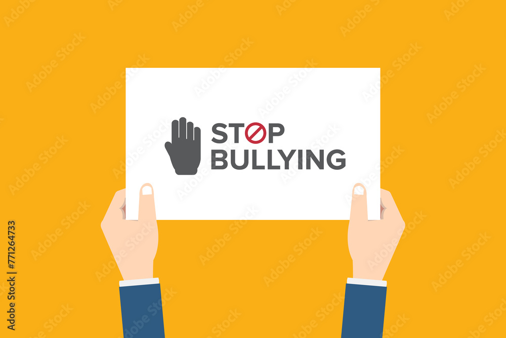 Stop bullying. Bullying prevention month banner design. Stop bullying. Bullying prevention month banner design.