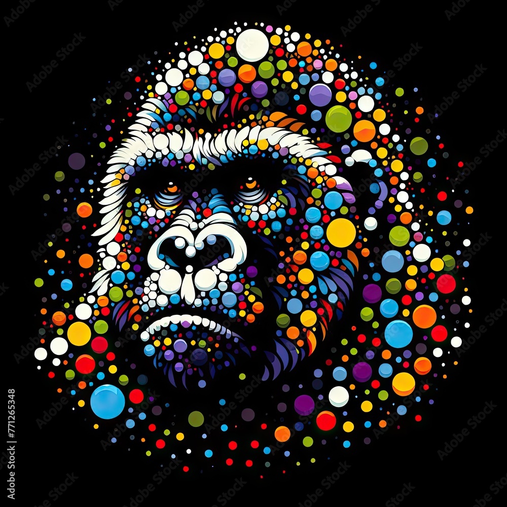 Fototapeta Isolated Colorful Ape on a Clear PNG Canvas, Generative AI