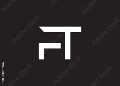 FT Logo. Letter Design Vector with Red and Black Colors.