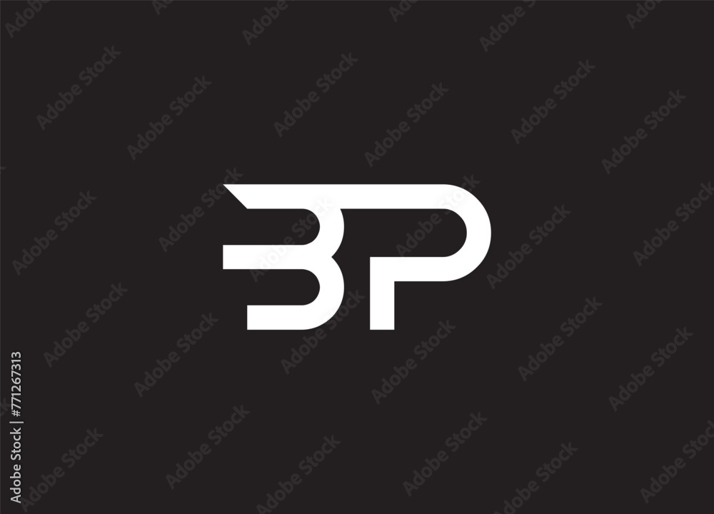 BP Logo. Letter Design Vector with Red and Black Colors. BP Logo. Letter Design Vector with Red and Black Colors.