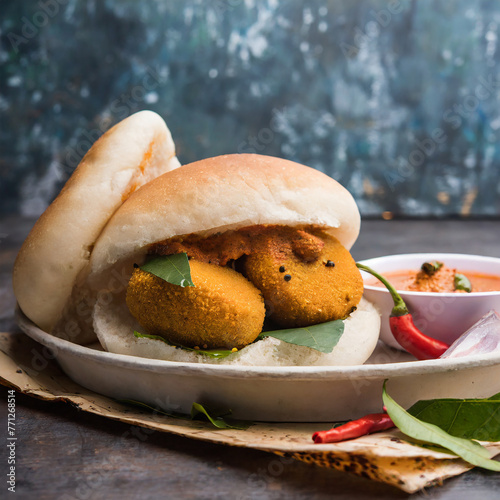 vada pav OR wada pao is indian OR desi burger, is a roadside fast food dish from maharashtra