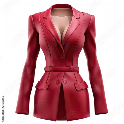 3d dark red woman clothes icon illustration isolated on white background