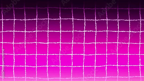 Purple grid background moving with grain and glow. Abstract background video loop.