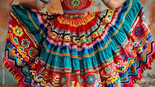 Dress with Specific Regional Inspiration: Focus on a specific Mexican region and create a dance dress reflecting its cultural motifs and colors 