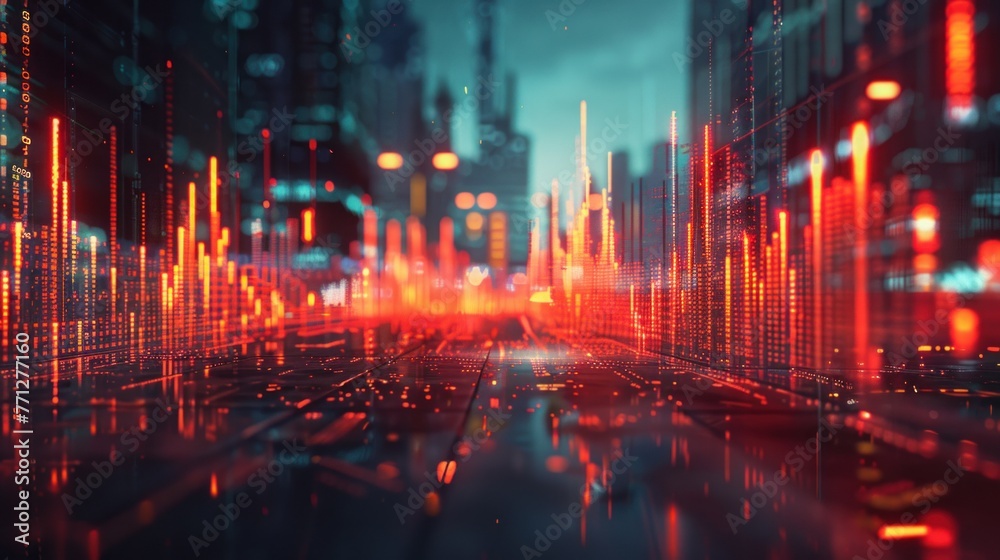 Obraz premium market and trading digital graph background
