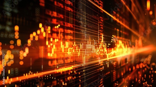 market and trading digital graph background