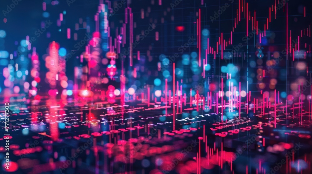 Fototapeta premium market and trading digital graph background