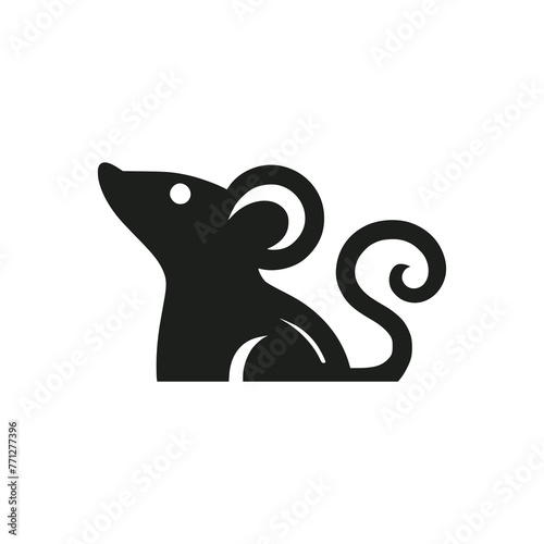 cute mouse animal logo vector illustration template design
