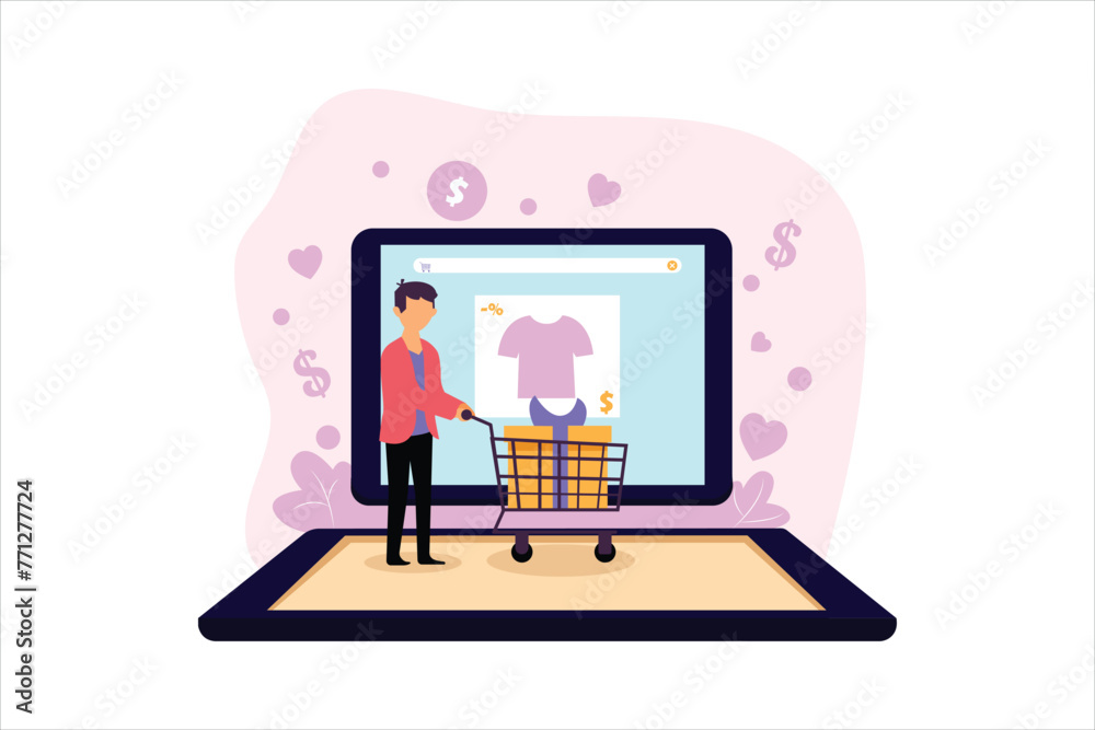 E Commerce Flat Illustration Design E Commerce Flat Illustration Design