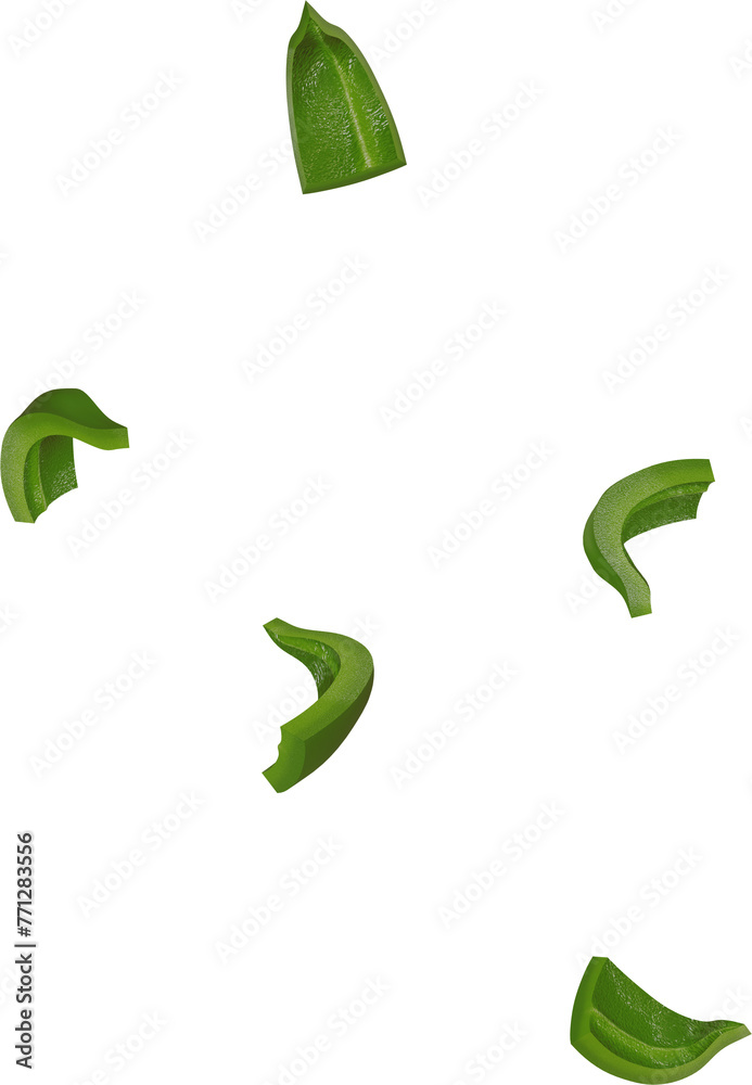 Obraz premium falling paprika sliced