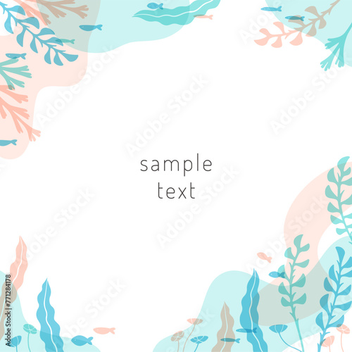 海草と海の生き物のフレーム