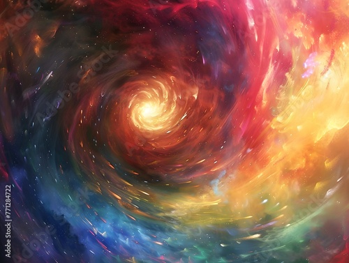 Colorful Nebula Swirls in a Cosmic Dance of Vibrancy