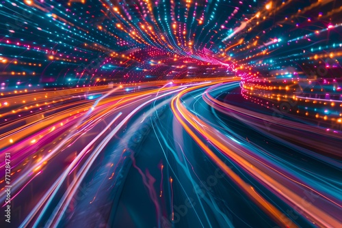 Vibrant Long Exposure of High-Speed Traffic Lights