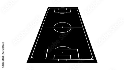 Football field, black isolated silhouette