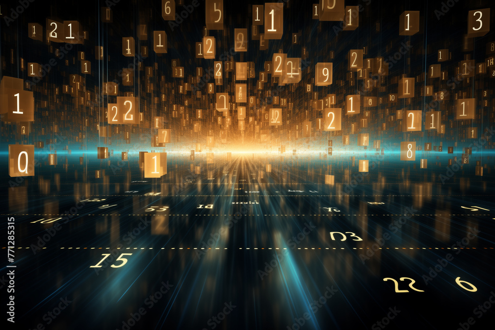 Fototapeta premium Abstract technology digital line electronic network data innovation concept background.
