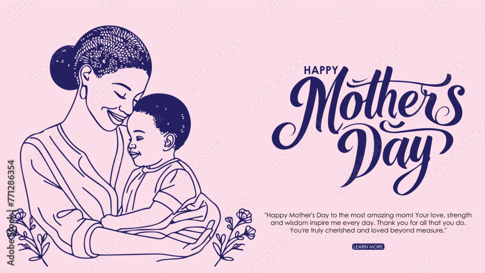 Happy mothers day celebration post with mother and child Happy mothers day celebration post with mother and child