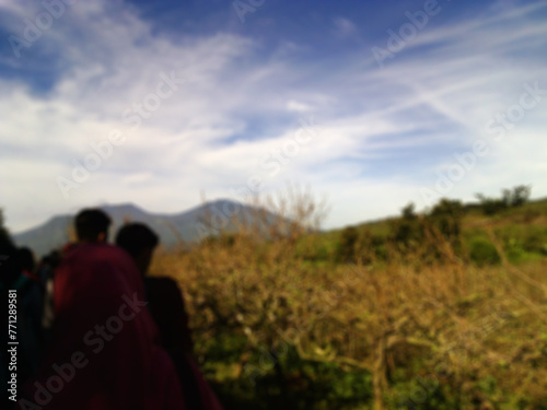 blurred photos of people walking in the mountain © Evelin