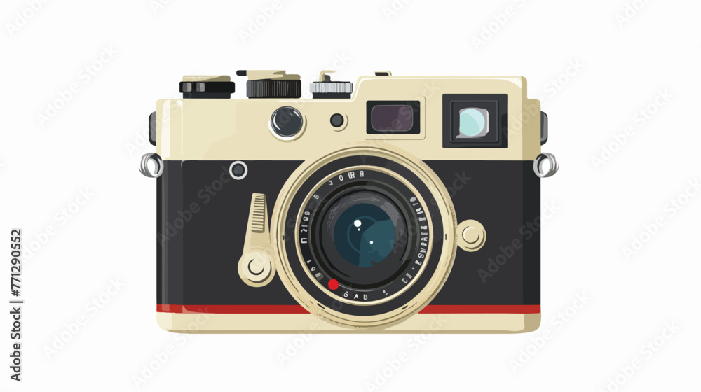Detailed retro camera isolated over white background
