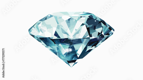 Diamond on a white background Flat vector 