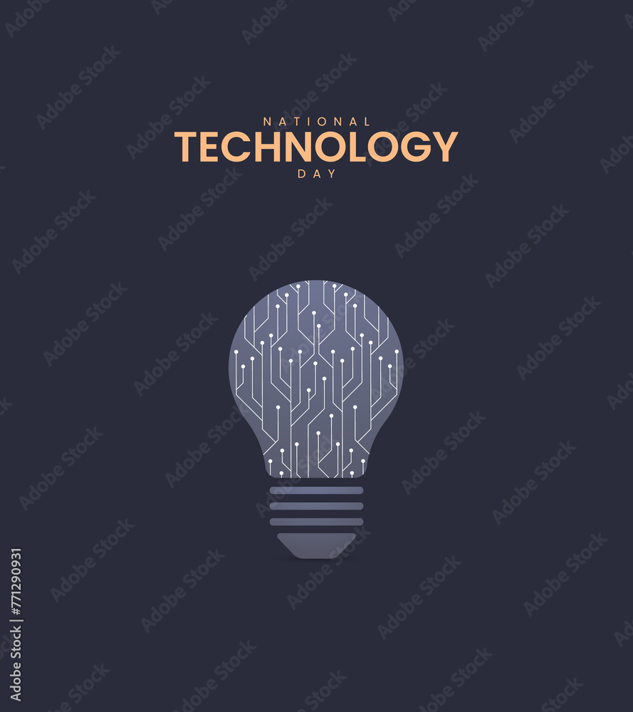 National Technology Day. Technology Day creative design for social media post. 3D Illustration National Technology Day. Technology Day creative design for social media post. 3D Illustration