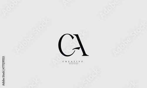 Alphabet letters Initials Monogram logo CA AC C A