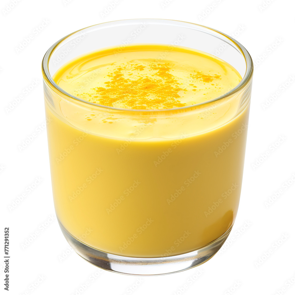 Healthy drink of yellow turmeric milk isolated on transparent background Remove png, Clipping Path, pen tool Healthy drink of yellow turmeric milk isolated on transparent background Remove png, Clipping Path, pen tool