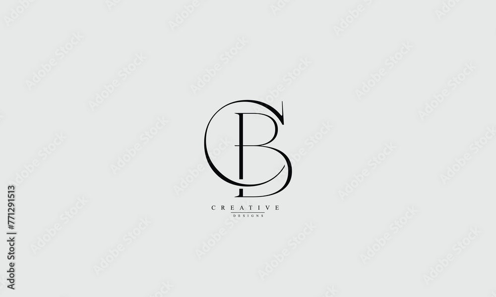 Obraz premium Alphabet letters Initials Monogram logo CB BC C B
