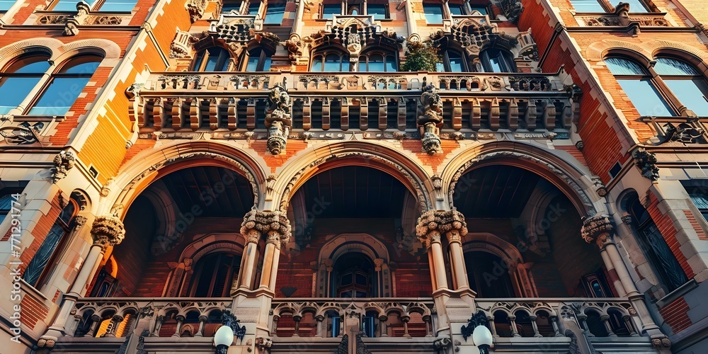 Exploring the Magnificent Palace of Catalan Music in Barcelona Spain with its stunning modernist architecture and intricate details. Concept Travel, Architecture, Spain, Barcelona, Modernist