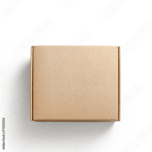Kraft fordable paper box isolated on transparent background , can be used in a variety of industries, such as food and beverage, cosmetics, and electronics. © robi