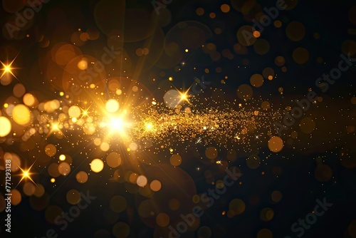 Luminous Abstract Sparkling Lined Isolated On Black