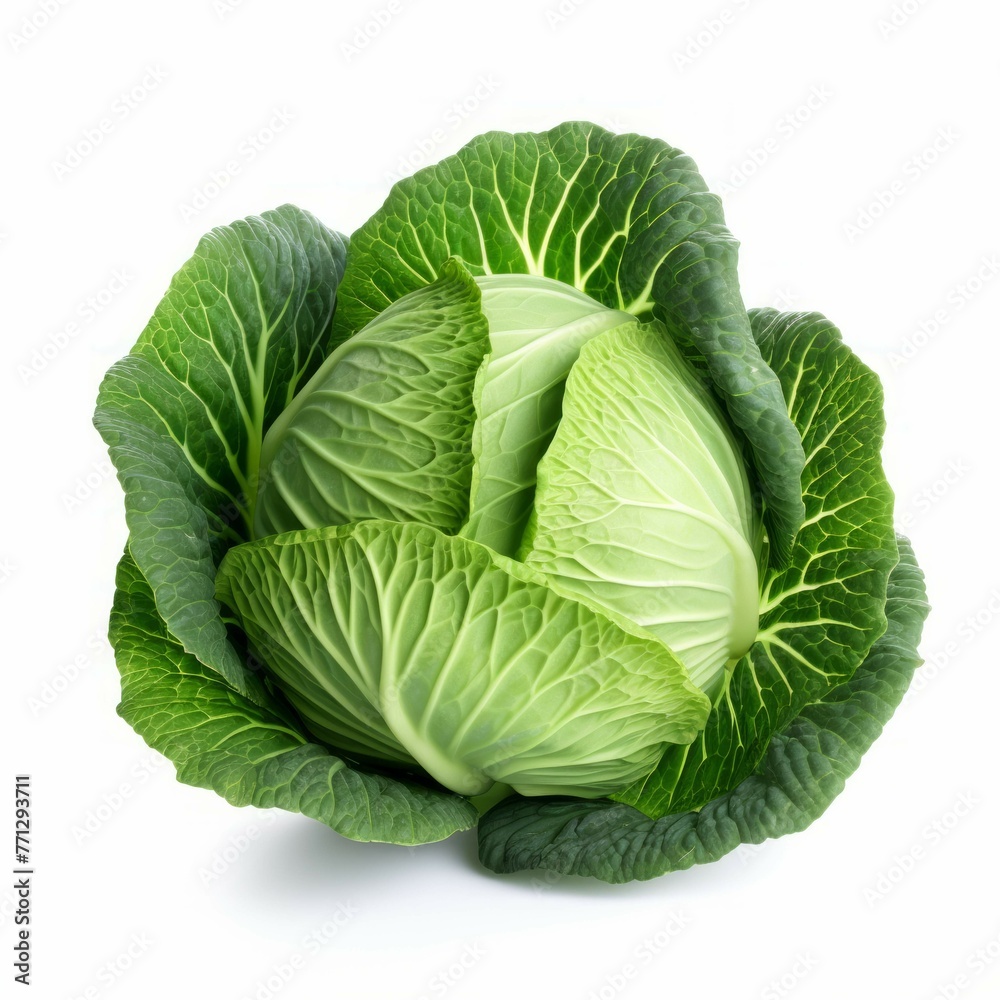 Fototapeta premium Green cabbage isolated on white background