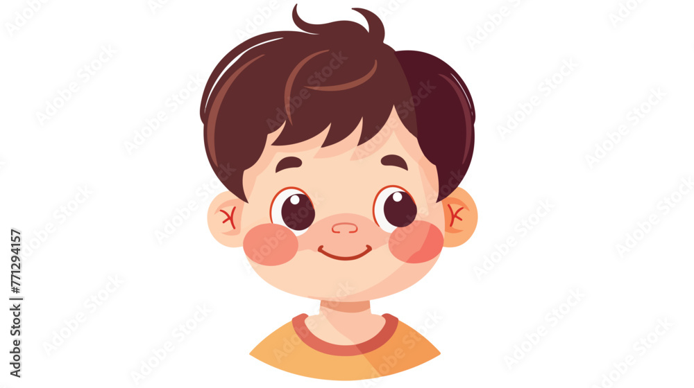 Face of cute little baby boy isolated icon vector illustration