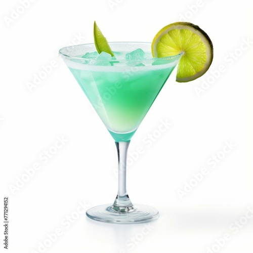 Caribbean Martini Cocktail, isolated on white background