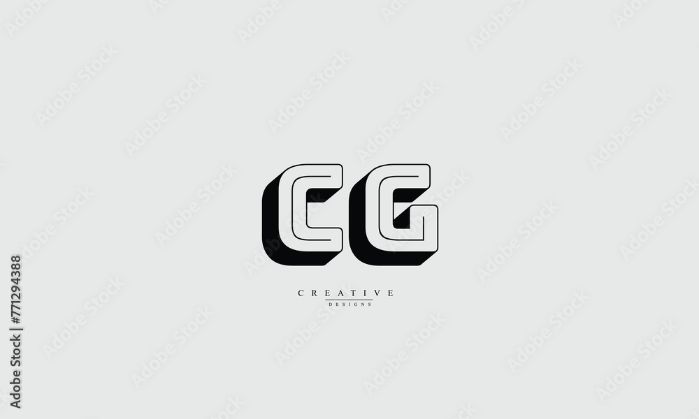 Fototapeta premium Alphabet letters Initials Monogram logo CG GC C G