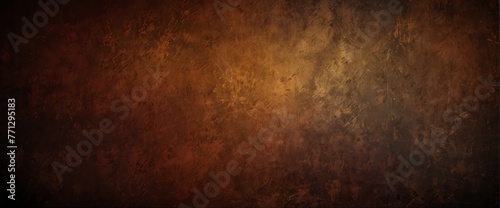 Burgundy red to dark amber color gradient wall texture grunge rough abstract with scratches and small cracks from Generative AI photo