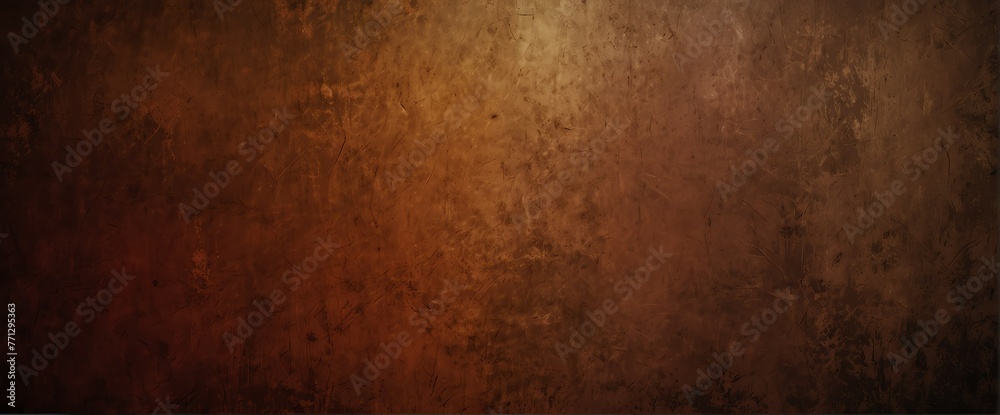 Dark crimson to burnt sienna color gradient wall texture grunge rough abstract with scratches and small cracks from Generative AI