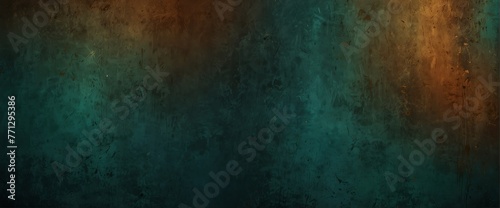 Dark teal to rusty brown color gradient wall texture grunge rough abstract with scratches and small cracks from Generative AI