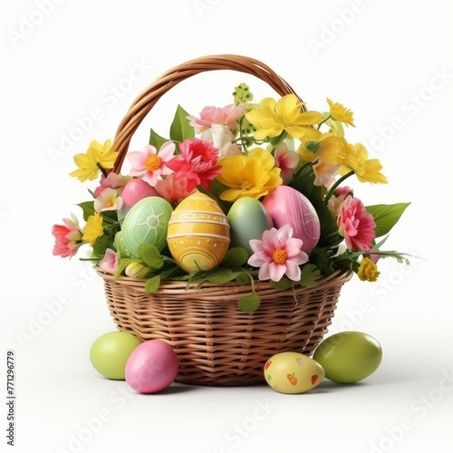 Easter Basket isolated on white background
