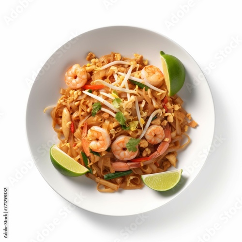 Pad Thai isolated on white background