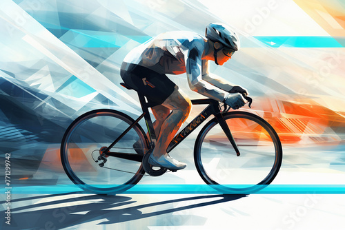 AI takes the handlebars Cycling into the future ,realistic, graphic design, wonderful, sharpen