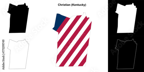 Christian county (Kentucky) outline map set