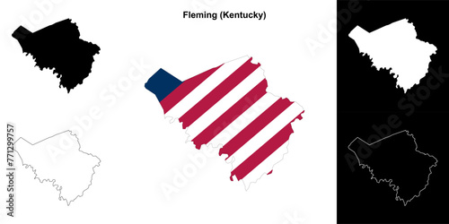 Fleming county (Kentucky) outline map set