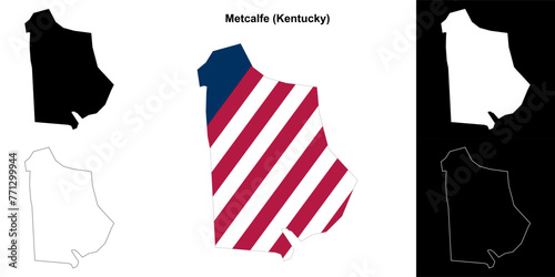 Metcalfe county (Kentucky) outline map set photo